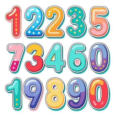 Colorful Number Doodle Premium AI Generated Vector