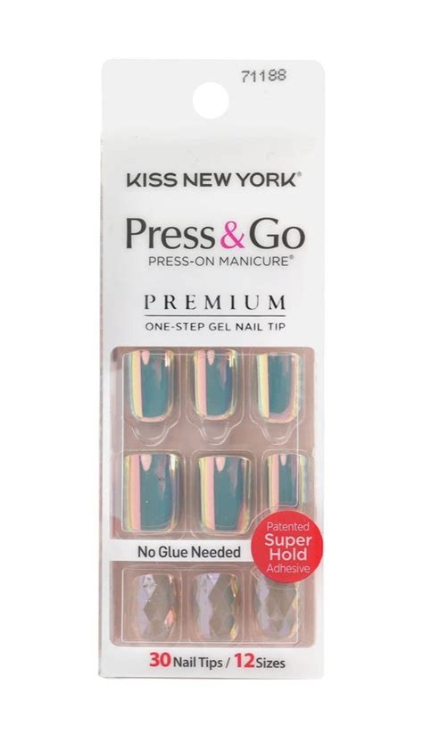 Kiss New York Press And Go False Nails Press On Nails Full Cover Nails Tips With Self Adhesive