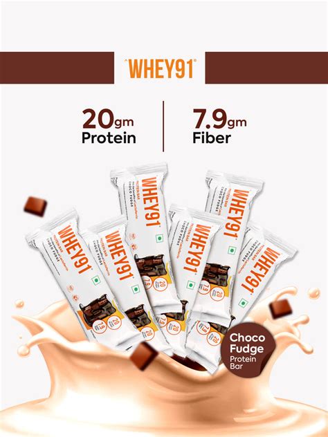 Buy 20g Whey Chocolate Protein Bar Online – Pack of 6 Bars | WHEY91 ...