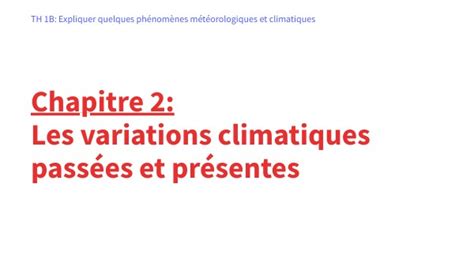 variations climatiques passées et présentes