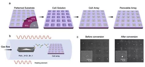纳米人 杨培东acs Nano：可规模化的cspbx3钙钛矿阵列的两步图案化