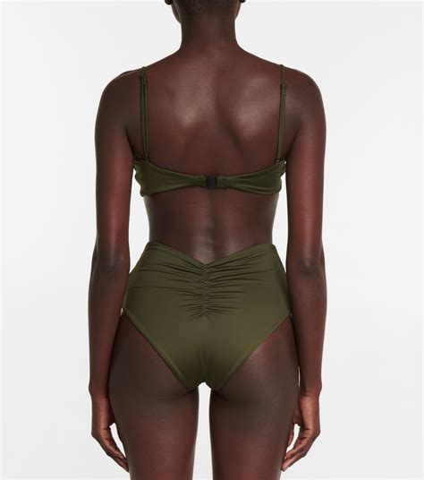 Knotted Bikini Top In Green Johanna Ortiz Mytheresa