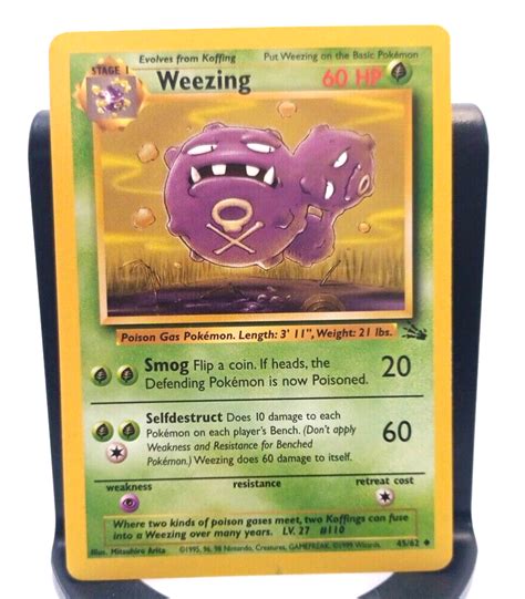 Pokémon TCG Weezing Fossil 45 Regular Unlimited Uncommon LP Values MAVIN