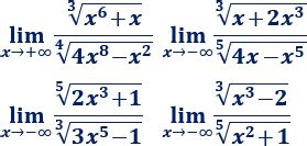 Límites de raíces con ejemplos