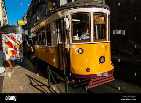 Historical Tram Tramvia Trolley Car Lisbon Portgal Stock Photo Alamy