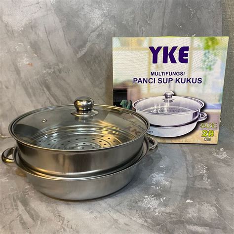 Jual Panci Sup Kukus 2 Susun Stainless Panci Siomay Dimsum 28 Cm