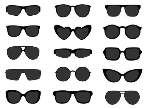 Premium Vector Trendy Vector Sunglasses Glasses Collection Isolated On White Summer Vacation