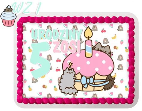 OPŁATEK NA TORT PUSHEEN CAT URODZINY PREZENT Y4 139356023 ERLI pl