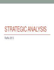 Strategic Analysis Pdf STRATEGIC ANALYSIS Raffle 2013 Introduction