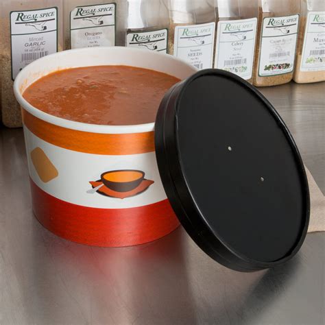 Choice 64 oz. Soup Design Double Poly-Coated Paper Soup / Hot Food Cup ...