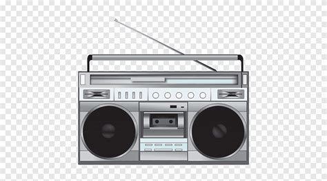 Gray And Black Cassette Player Radio Radio Electronics Cartoon Png