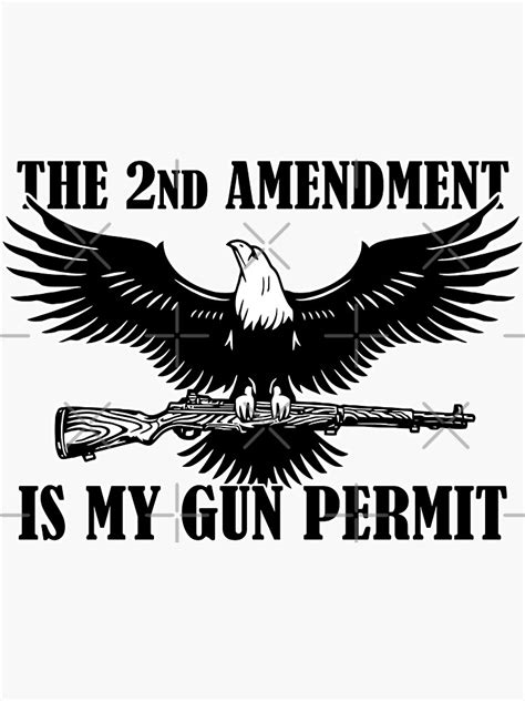 The 2nd Amendment Is My Gun Permit Sticker For Sale By Nickredone1