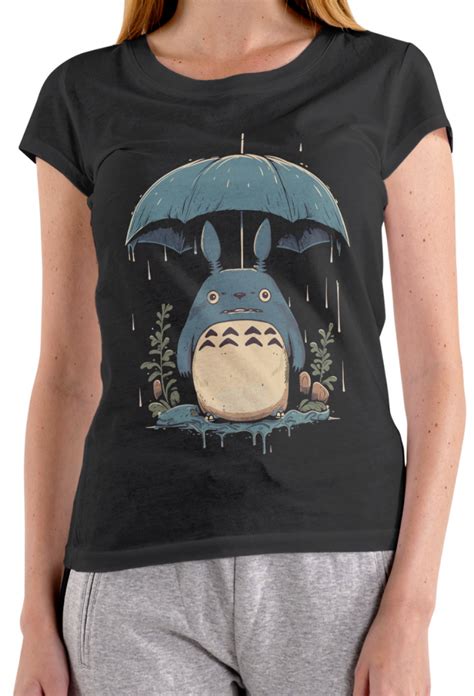 Camiseta Totoro Na Chuva M Gica Roupa De Anime Estamporama