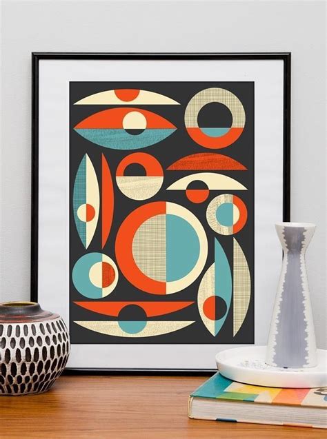 Mid Century Modern Print Abstract Art Poster Modern Modernist Retro