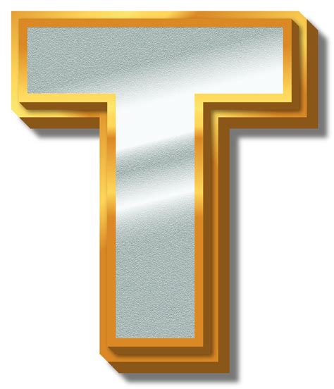 3d Elegant Gold Silver Alphabet Letter T 33824300 Png
