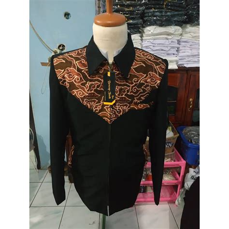 Jual Jasket Kombinasi Batik Motif Dada Mega Mendung Jasket Pria Jas