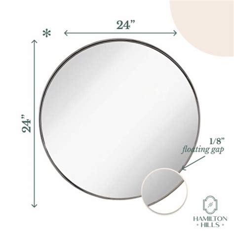 Hamilton Hills Polished Silver Round Mirror Contemporary Classic