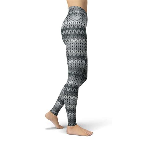 Gray Knit Yoga Pants Action Curves