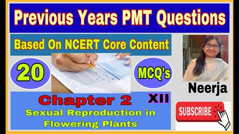 Previous Years Pmt Questions20 Mcqs Chapter 2 Sexual Reproduction In