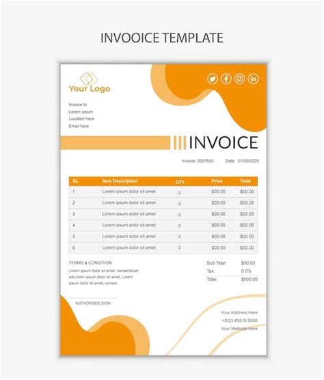 Premium Vector Modern Business Invoice Design Template