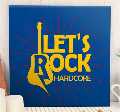 Quadro Musical Guitarra Rock E Texto TenStickers