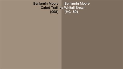 Benjamin Moore Cabot Trail Vs Whitall Brown Side By Side Comparison