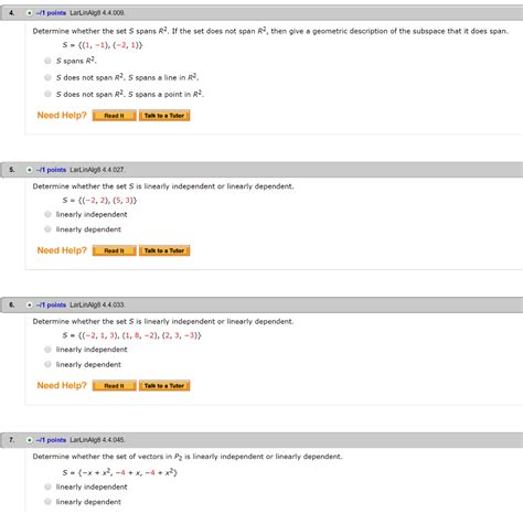 Solved Determine Whether The Set S Spans R 2 If The Set