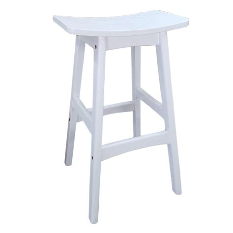 Gangnam Kitchen Bar Stool Timber White Frame White Veneer Seat