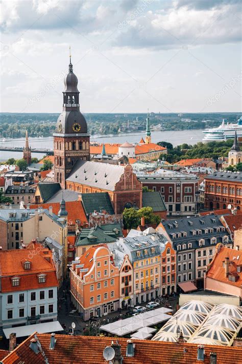 Vista Panor Mica Del Casco Antiguo De Riga Desde El Observatorio De La