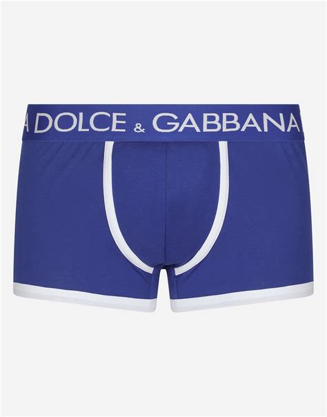 Dolce And Gabbana Two Way Stretch Jersey Boxers With Contrasting Piping