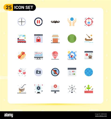 Conjunto De Pictogramas De 25 Colores Planos Simples De La Cabeza