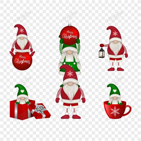 Set Of Funny Christmas Gnomes Cute Gnomes Christmas Gnome Clipart