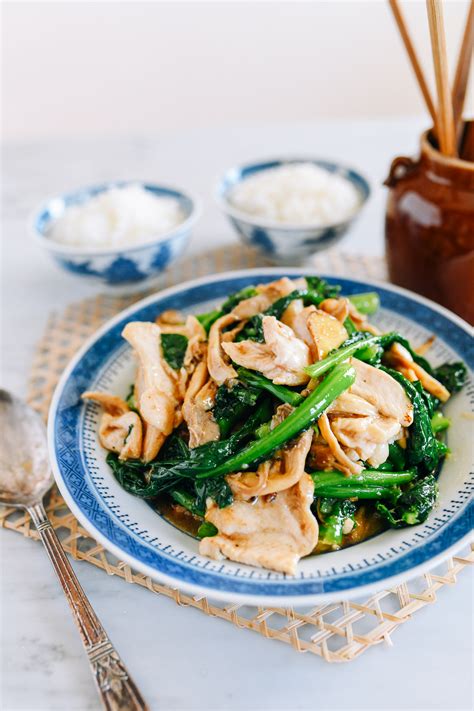 Chicken with Chinese Broccoli & Mushrooms | The Woks of Life