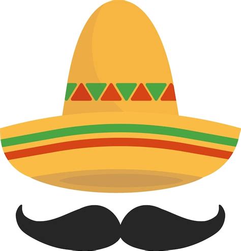 Sombrero Con Bigote Vector Premium