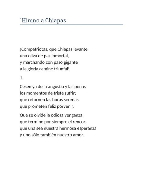 DOCX Himno A Chiapas Letra DOKUMEN TIPS