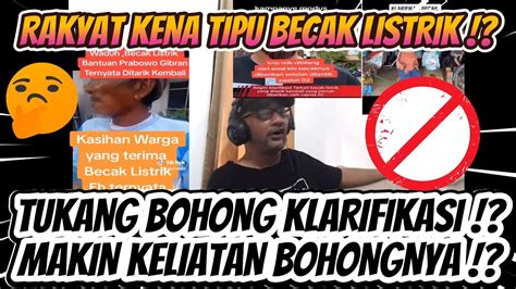 Viral Becak Listrik Rakyat Kecil Dibohongi Klarifikasi Malah