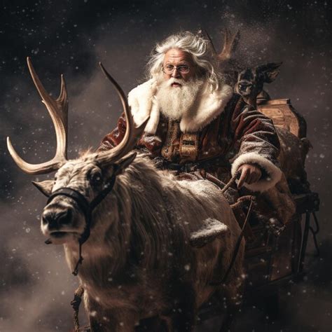 Premium AI Image | santa claus on deer