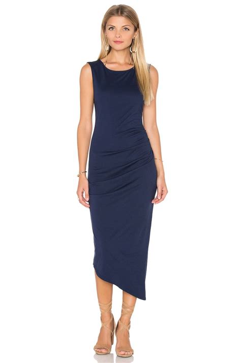 Michael Stars Ruched Tee Midi Dress In Nocturnal From Revolve