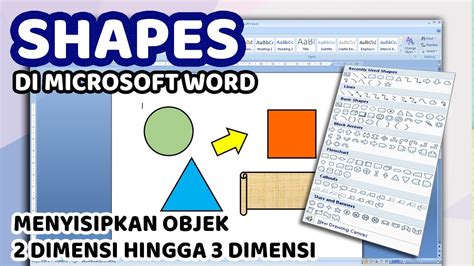 Shapes Di Microsoft Word Cara Membuat Objek Dimensi Hingga