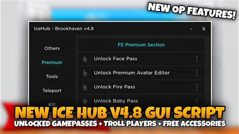 NEW Ice Hub V4 8 Brookhaven RP Op Gui Script Showcase New Op