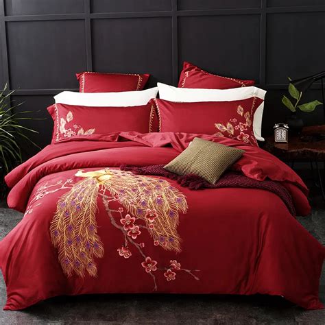 Hot Embroidered Luxury Royal Bedding Set 60s Egyptian Cotton Silky 4