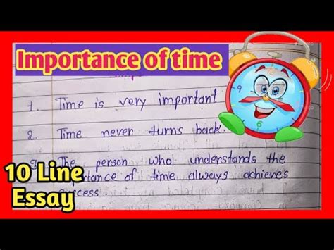 10 Lines On Importance Of Time Value Of Time Essay In English Value Of