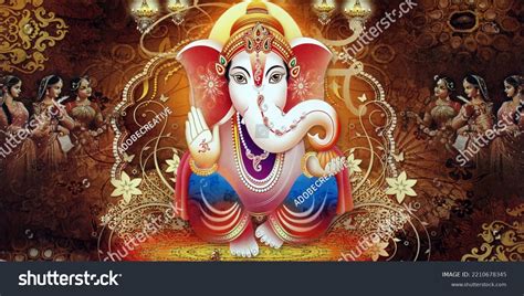 Lord Ganesha Colorful Background Wallpaper God Stock Illustration ...