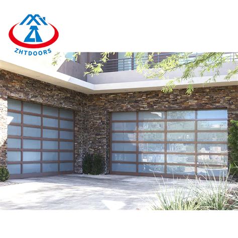 Modern Design Exterior Aluminium Glass Garage Door Zhongtai