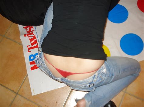 Playing Twister Upskirt Nude And Downblouse Photo