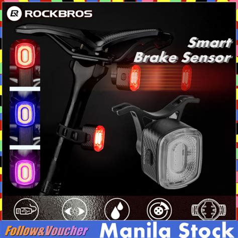 Rockbros Q Q Led Bycicle Tail Light Smart Auto Brake Sensing