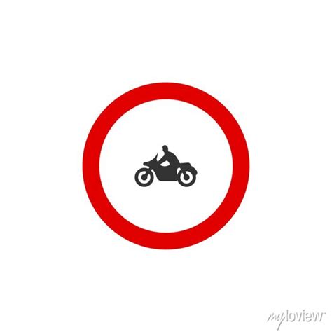 Motorcycle prohibited sign icon. traffic signs symbol modern, • wall ...