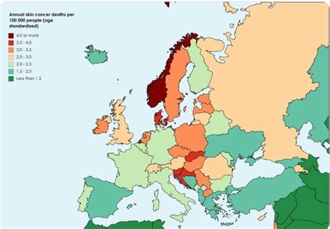 Țările cu cele mai multe cazuri de cancer de piele din UE Unde se