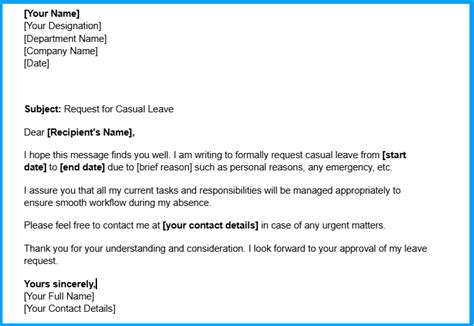 Leave Application Letter For Office Leave Letter Format