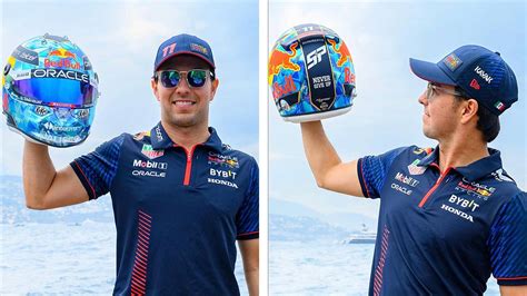 Checo Pérez Presume Casco Edición Especial Que Usará Para El Gp De Mónaco Fotos México